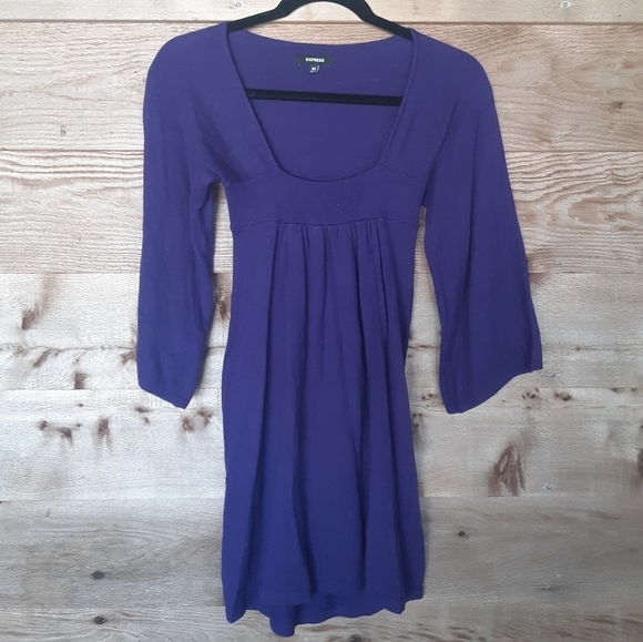 Express Minidress/Tunic Sweater with Wide Neckline - Picture 1 of 4
